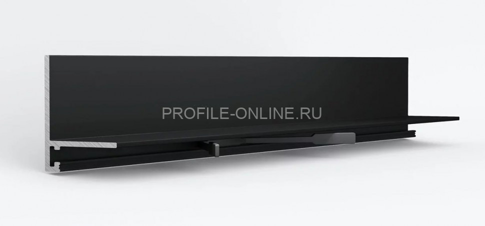 Алюминиевый микроплинтус скрытого монтажа 16х26 мм Laconistiq micro-L черный муар 245 см