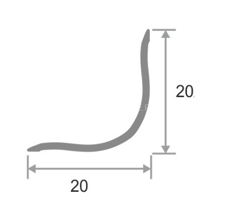 Уголок алюминиевый внутренний округлый 20х20 мм ПВ-20х20 серебро матовое 2,7 м