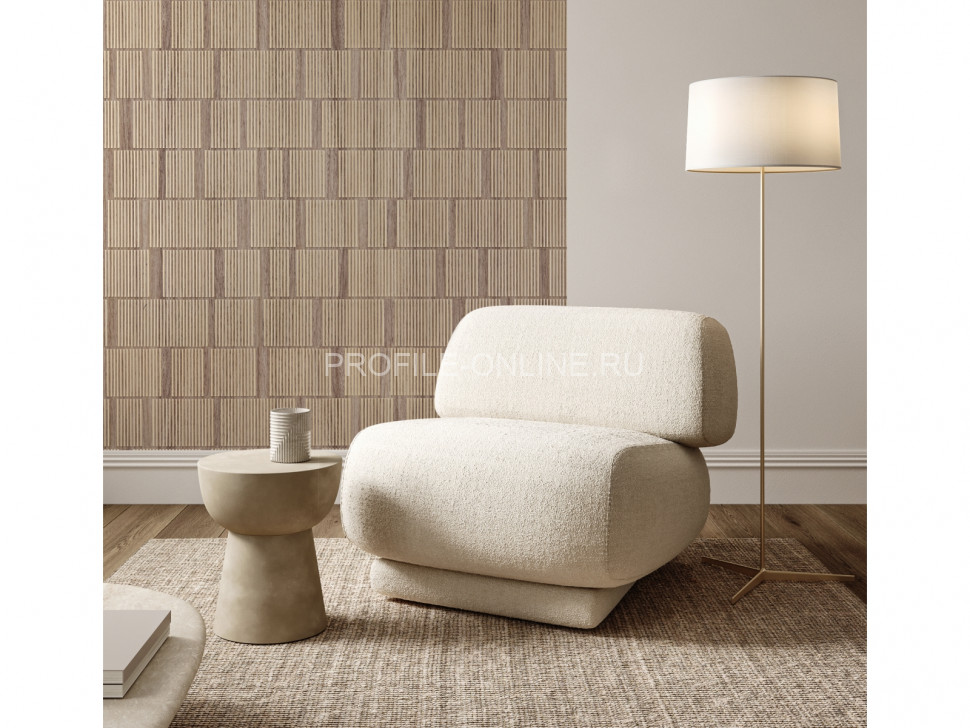 Отделочная стеновая декоративная панель с геометрическим узором HiWood Maximum DM626 BR50 композит 600мм х 4мм х 3м