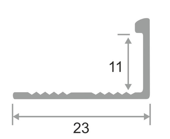Профиль L-образный 11 мм ПО-Г11 серебро матовое 2,7 м