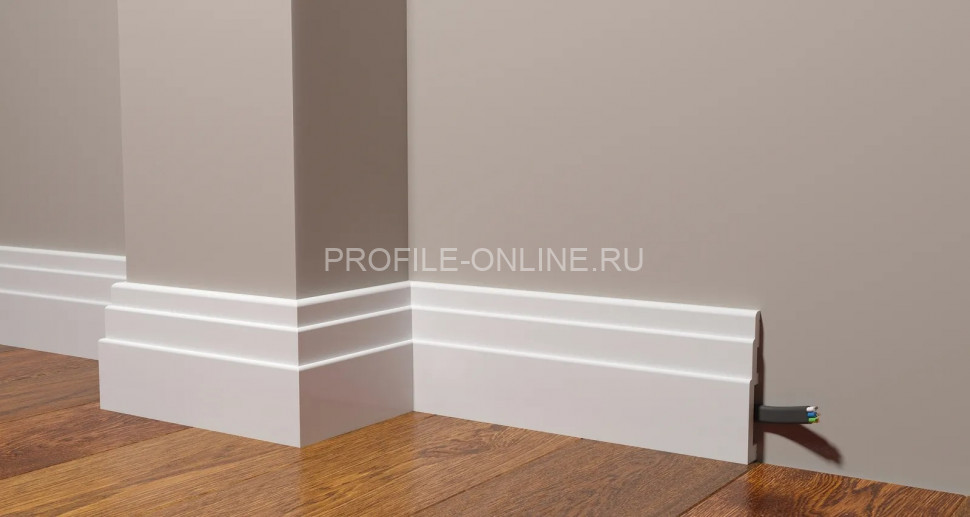 Напольный плинтус 100х16 мм Decor-Dizayn DD704 полистирол белый, под покраску 2 м