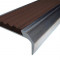 Алюминиевый угловой противоскользящий порог с резиновой вставкой 42х23 мм АУ-42/23 без покрытия темно-коричневый 3 м