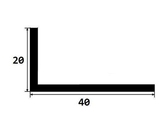 Латунный уголок разносторонний 40х20 мм полированный 270 см