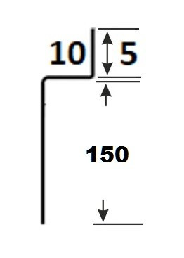 Нержавеющий плинтус скрытого монтажа стальной под гипсокартон 150 мм FiZ 150 M сатинированная сталь 250 см