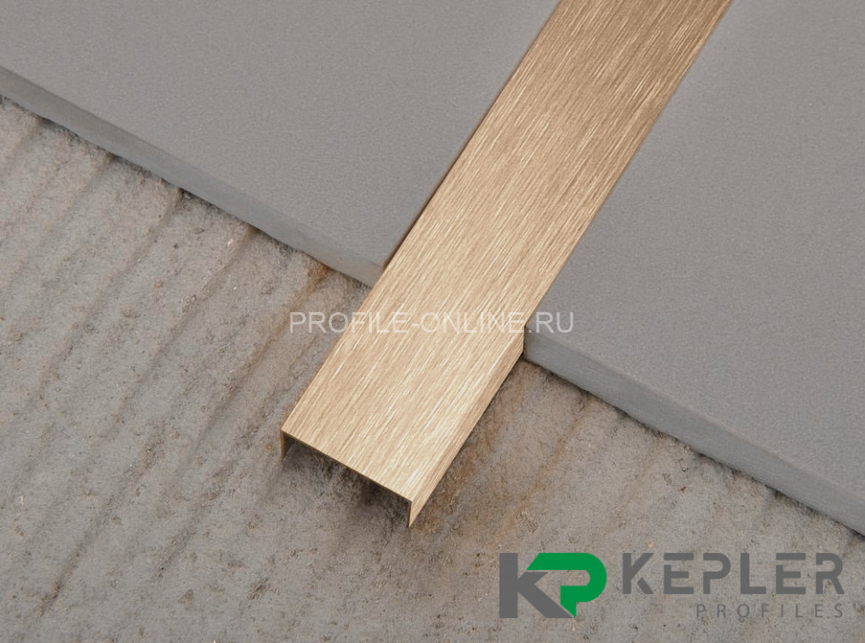 П-образный профиль 10х15 мм из нержавеющей стали SS 304 FSUP15-RS S.S.304 розовое золото сатинированное 2.7 м