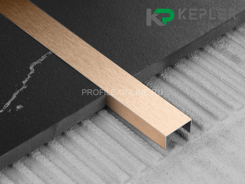 П-образный профиль 10х15 мм из нержавеющей стали SS 304 FSUP15-RS S.S.304 розовое золото сатинированное 2.7 м