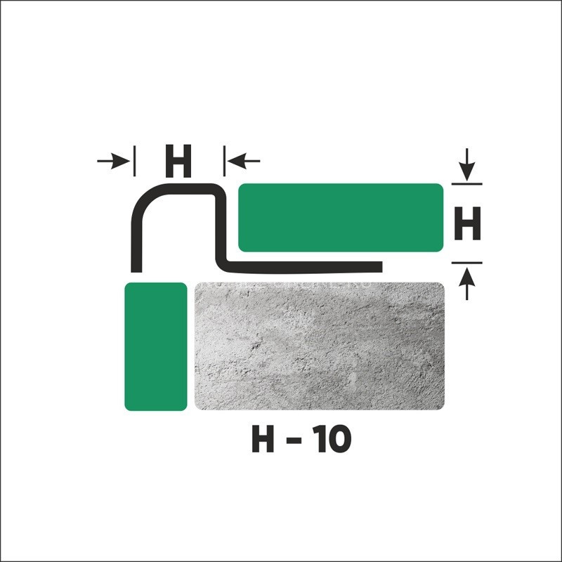 Нержавеющий П-профиль окантовочный закладной стальной 10х10 мм FUR 10 S сатинированная сталь 270 см