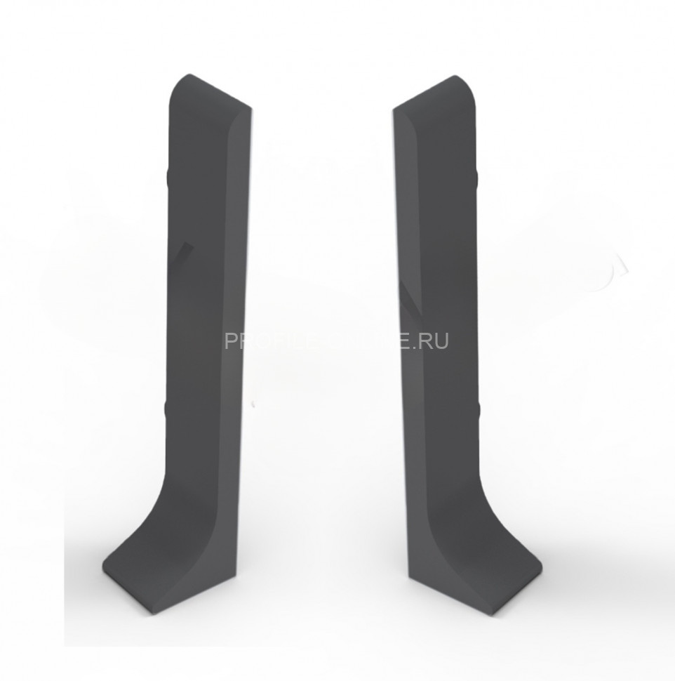 Заглушки для напольного плинтуса 40 мм Диал ПЛ-40з 0032 черный муар RAL 9005 (кмп левая+правая)