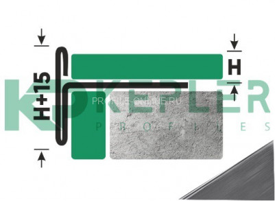 Т-профиль из нержавеющей стали закладной торцевой 8 мм FFT 8 S сатинированная сталь 270 см