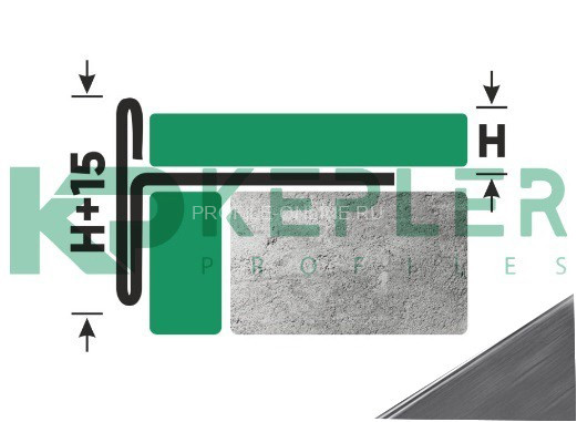 Т-профиль из нержавеющей стали закладной торцевой 8 мм FFT 8 S сатинированная сталь 270 см