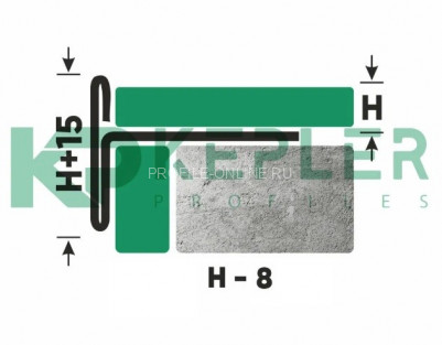 Т-профиль из нержавеющей стали закладной торцевой 8 мм FFT 8 S сатинированная сталь 270 см