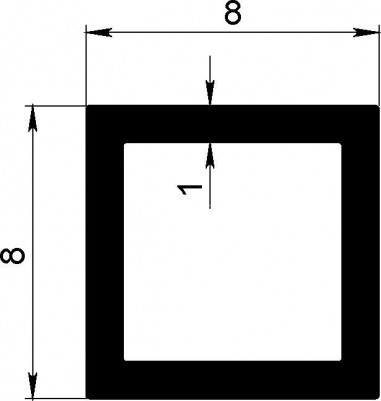 Бокс алюминиевый 8х8х1 мм серебро 3 м