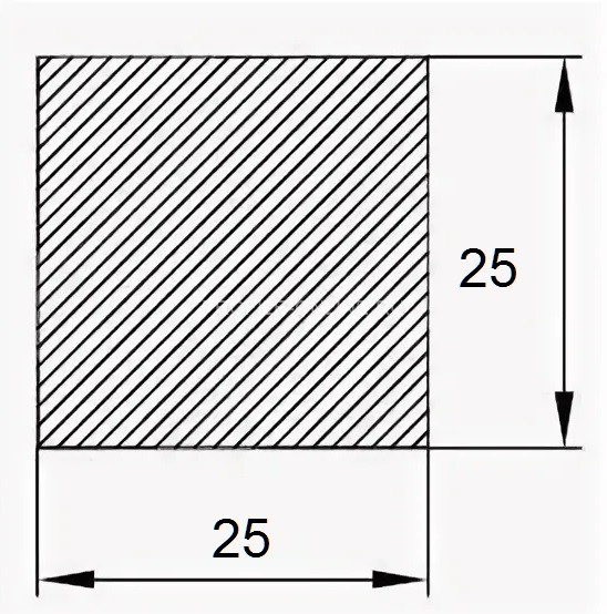 Алюминиевый пруток квадратный 25х25 мм 3 м
