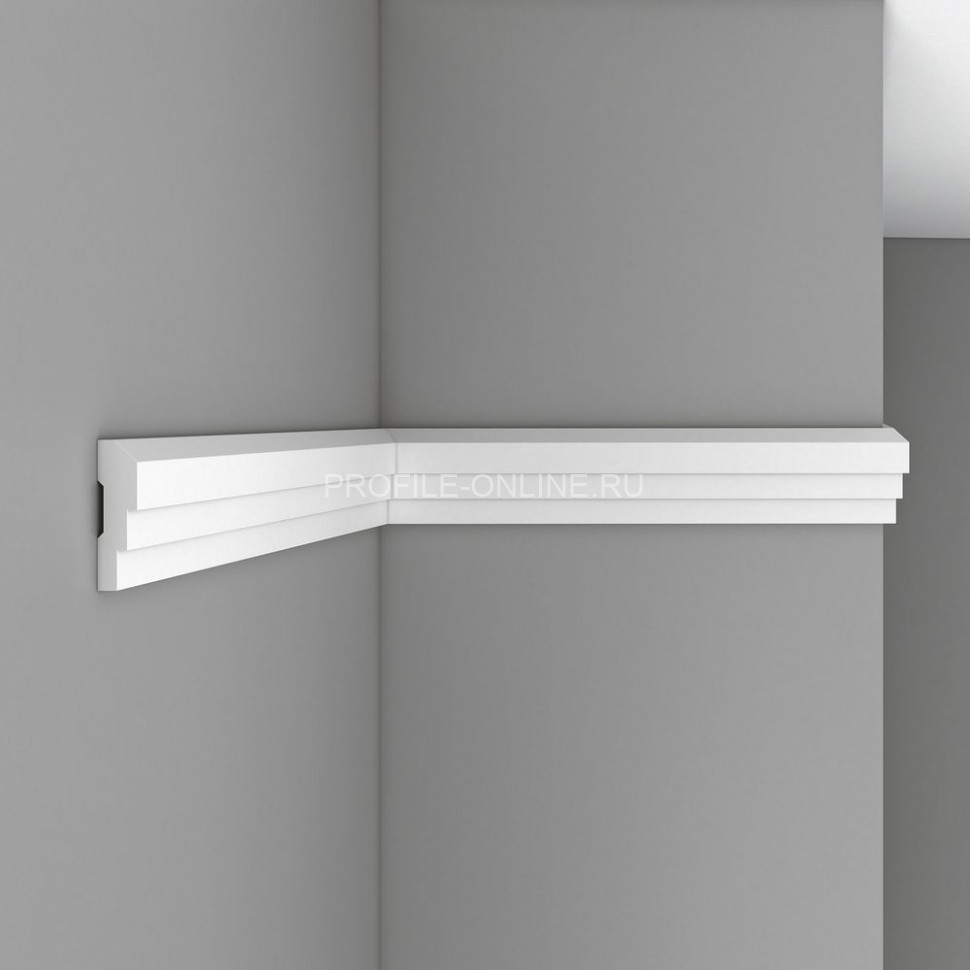 Молдинг гладкий DECOMASTER 97601 (75x20x2400) из полиуретана, белый под покраску