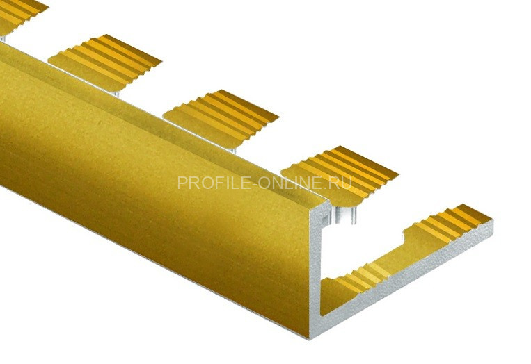 Алюминиевый профиль L-образный гибкий 12 мм PV06-04 золото матовое 2,7 м