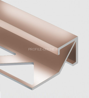 Алюминиевый профиль квадрат для плитки внешний 14х14 мм PV72-07 бронза блестящая 2,7 м