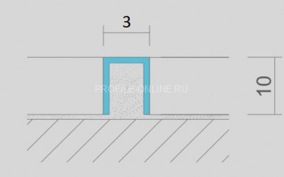 Нержавеющий П-профиль стальной 3х10 мм SUP03-10H золото глянец 2,7 м