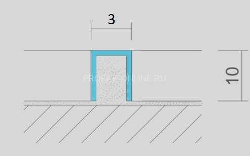 Нержавеющий П-профиль стальной 3х10 мм SUP03-10H золото глянец 2,7 м