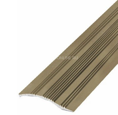 Алюминиевый порог с рифлением 39 мм С4 Бронза РЕ 2,7 м (упаковка 10 штук)