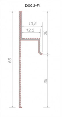 Теневой плинтус скрытого монтажа алюминиевый Decaro D002.2 Regulated (D002.2A Black+F1A Black) черный с регулиремым зазором 0-35 мм 2 м