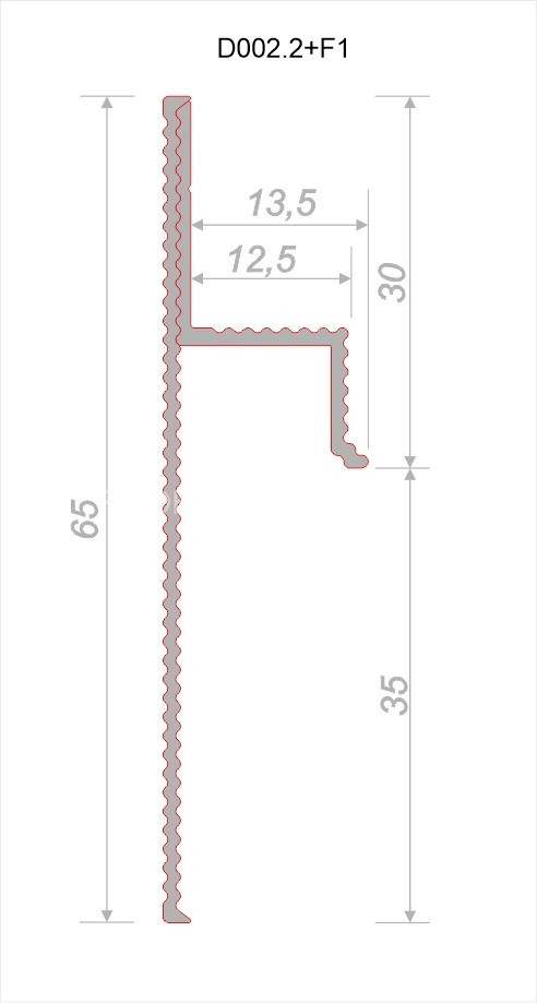 Теневой плинтус скрытого монтажа алюминиевый Decaro D002.2 Regulated (D002.2A Black+F1A Black) черный с регулиремым зазором 0-35 мм 2 м