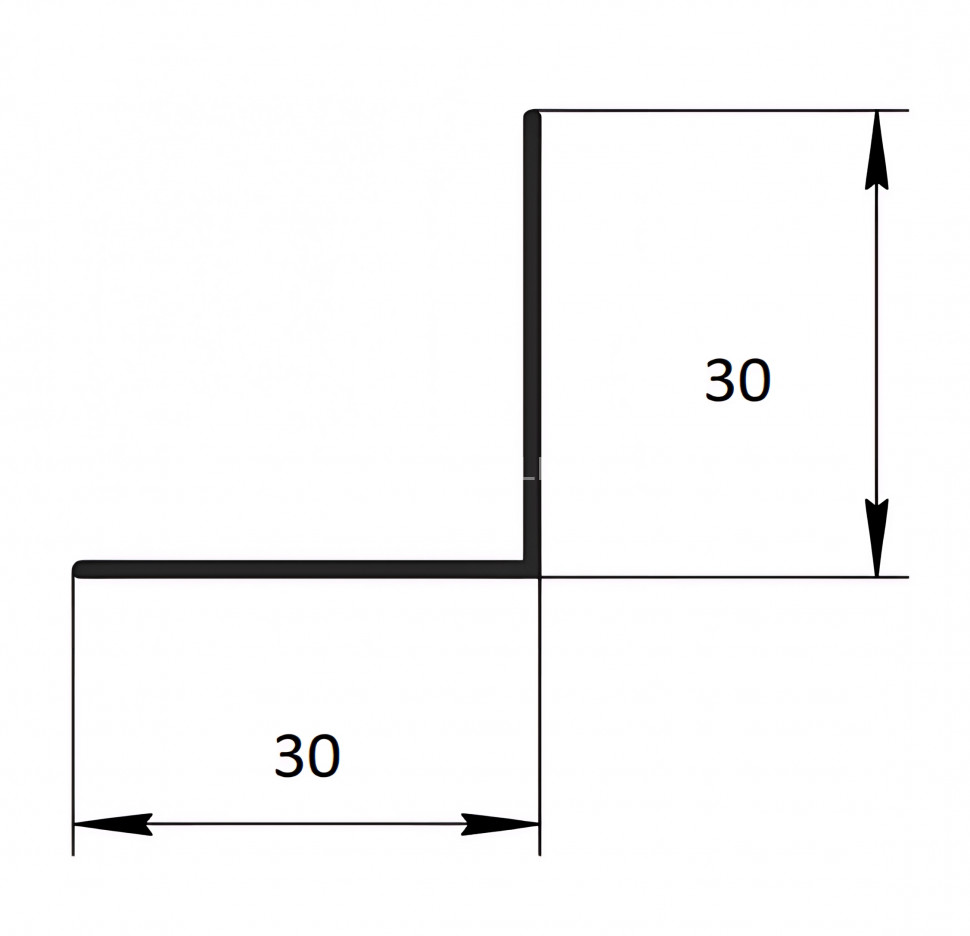 Уголок из алюминия 30х30 мм Евротрим 0344.05 черный 300 см