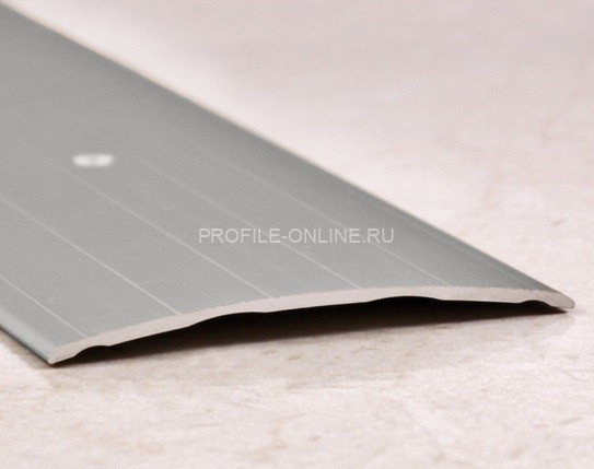 Одноуровневый порог алюминиевый 60 мм ПО-60 серебро матовое 2,7 м