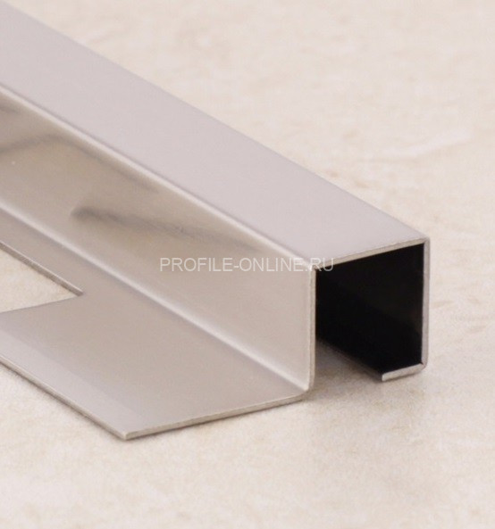П-профиль из нержавеющей стали закладной SBP110-10H серебро глянец 2,7 м