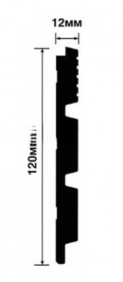 Отделочная стеновая декоративная панель с 3D эффектом Hiwood LV124L W50 декорированная 120х12 мм из фитополимера 2,7 м