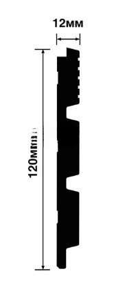 Отделочная стеновая декоративная панель с 3D эффектом Hiwood LV124L W50 декорированная 120х12 мм из фитополимера 2,7 м