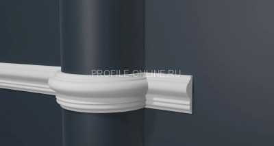 Декоративный гибкий молдинг 42х16 мм Decor-Dizayn DD301-E композитный материал белый, под покраску 2 м