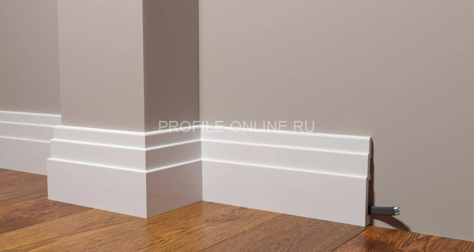 Напольный плинтус 120х18 мм Decor-Dizayn DD705 полистирол белый, под покраску 2 м