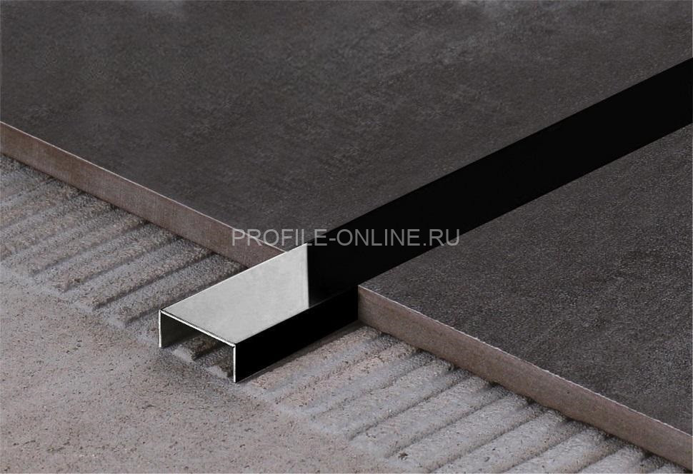 П-образный профиль 10х15 мм из нержавеющей стали SS 304 FSUP15-BP S.S.304 черный полированный 2.7 м