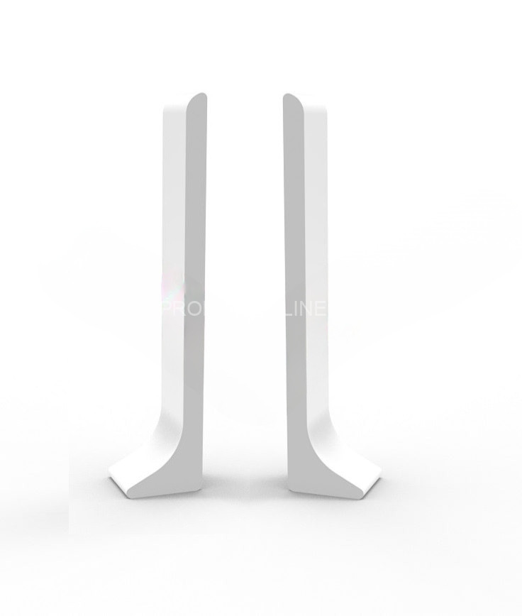 Заглушки для напольного плинтуса 40 мм Диал ПЛ-40з 0032 белый муар RAL 9016 (кмп левая+правая)