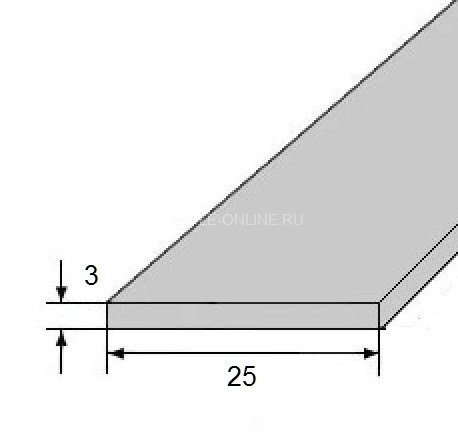 Алюминиевая полоса 25х3 мм 3 м