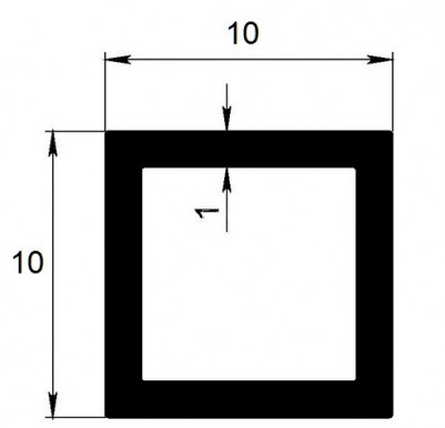 Алюминиевый бокс 10х10х1 мм серебро 3 м