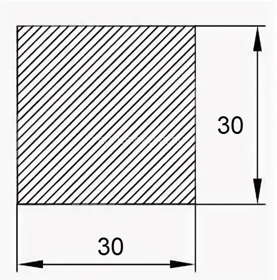 Алюминиевый пруток квадратный 30х30 мм 3 м