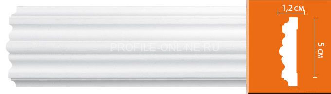 Молдинг гладкий DECOMASTER 97615 (50x12x2400) из полиуретана, белый под покраску