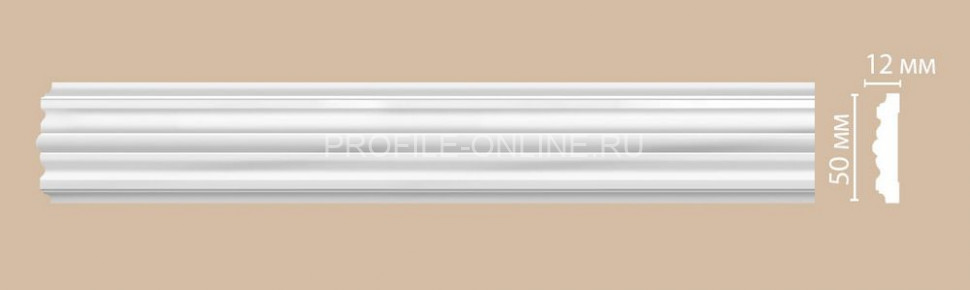 Молдинг гладкий DECOMASTER 97615 (50x12x2400) из полиуретана, белый под покраску