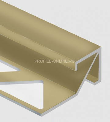 Алюминиевый профиль квадрат для плитки внешний 14х14 мм PV72-08 шампань матовая 2,7 м