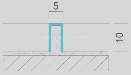 Нержавеющий П-профиль стальной 5х10 мм SUP052 золото глянец 2,7 м