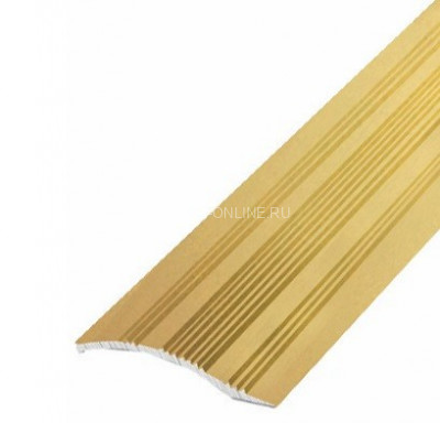Алюминиевый порог с рифлением 39 мм С4 Золото КЕ 2,7 м (упаковка 10 штук)