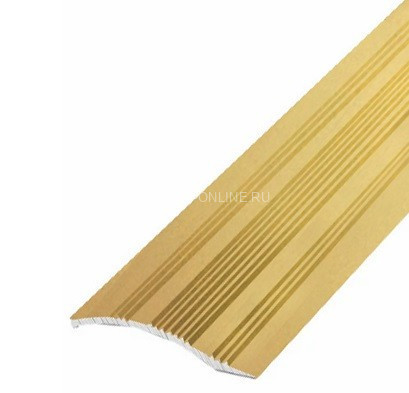 Алюминиевый порог с рифлением 39 мм С4 Золото КЕ 2,7 м (упаковка 10 штук)
