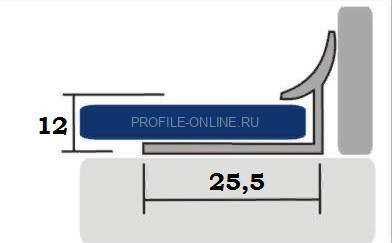 Внутренний угол для плитки алюминиевый закладной 12 мм РВ12 Серебро НЕ 2,7 м