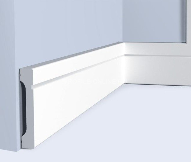 Напольный плинтус 12х70 мм HiWood B70V1L белый 200 см