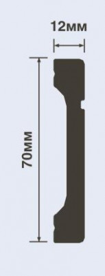 Напольный плинтус 12х70 мм HiWood B70V1L белый 200 см