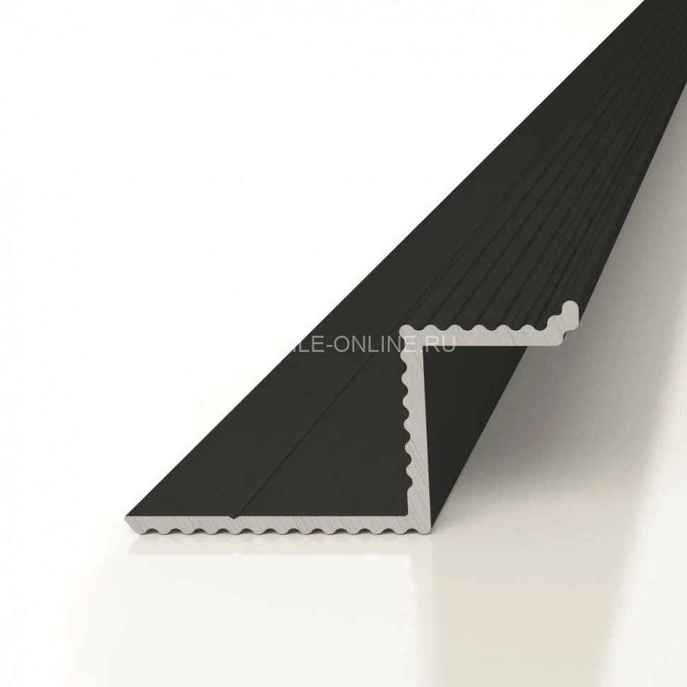 Теневой плинтус скрытого монтажа алюминиевый Decaro D002.2A Black черный с возможностью LED подсветки 2 м