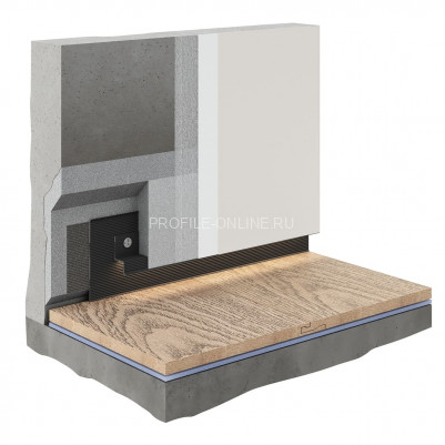 Теневой плинтус скрытого монтажа алюминиевый Decaro D002.2A Black черный с возможностью LED подсветки 2 м