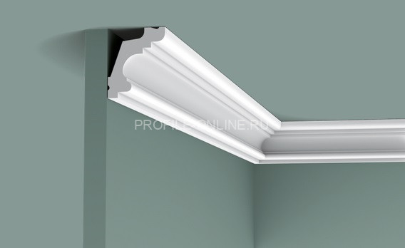 Потолочный плинтус Orac Decor Purotouch C322 белого цвета из полиуретана 50х42 мм 200 см