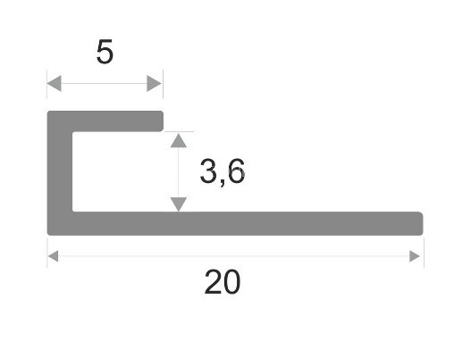 П-профиль алюминиевый под стекло 3,6 мм ПО-166 черный матовый 2,7 м